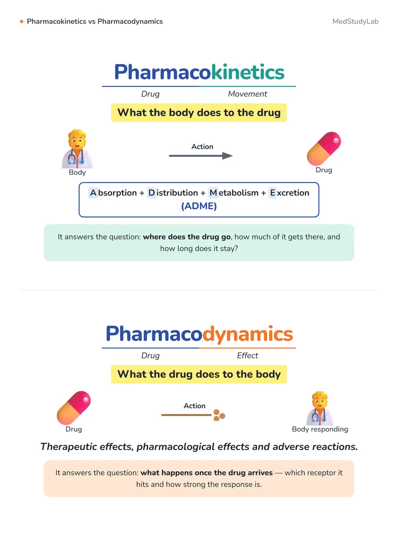 Illustrated Pharmacology: visual map of pharmacokinetics and pharmacodynamics, easy to remember