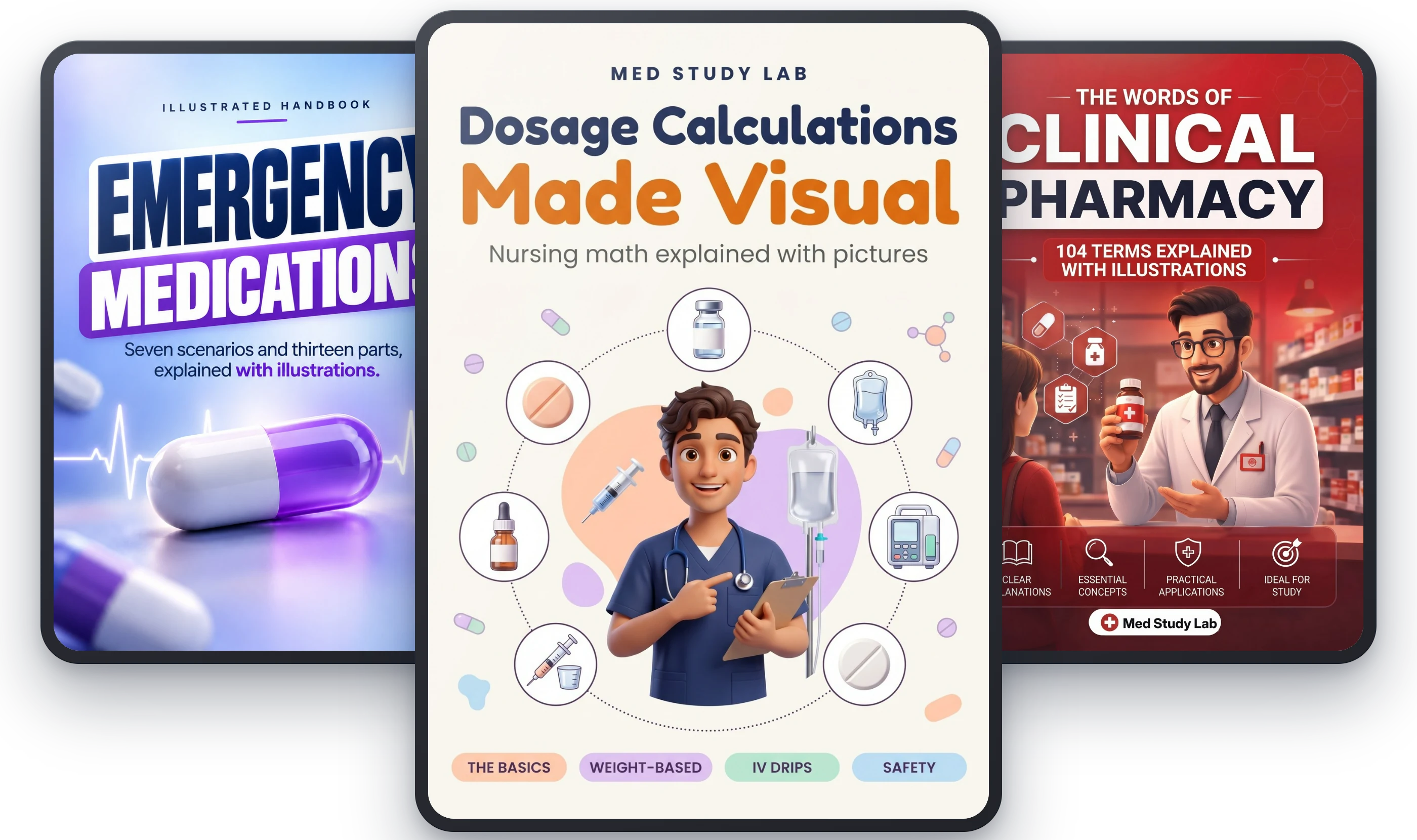 Dosage Calculations Made Visual, with Emergency Medications and The Words of Clinical Pharmacy as bonus books